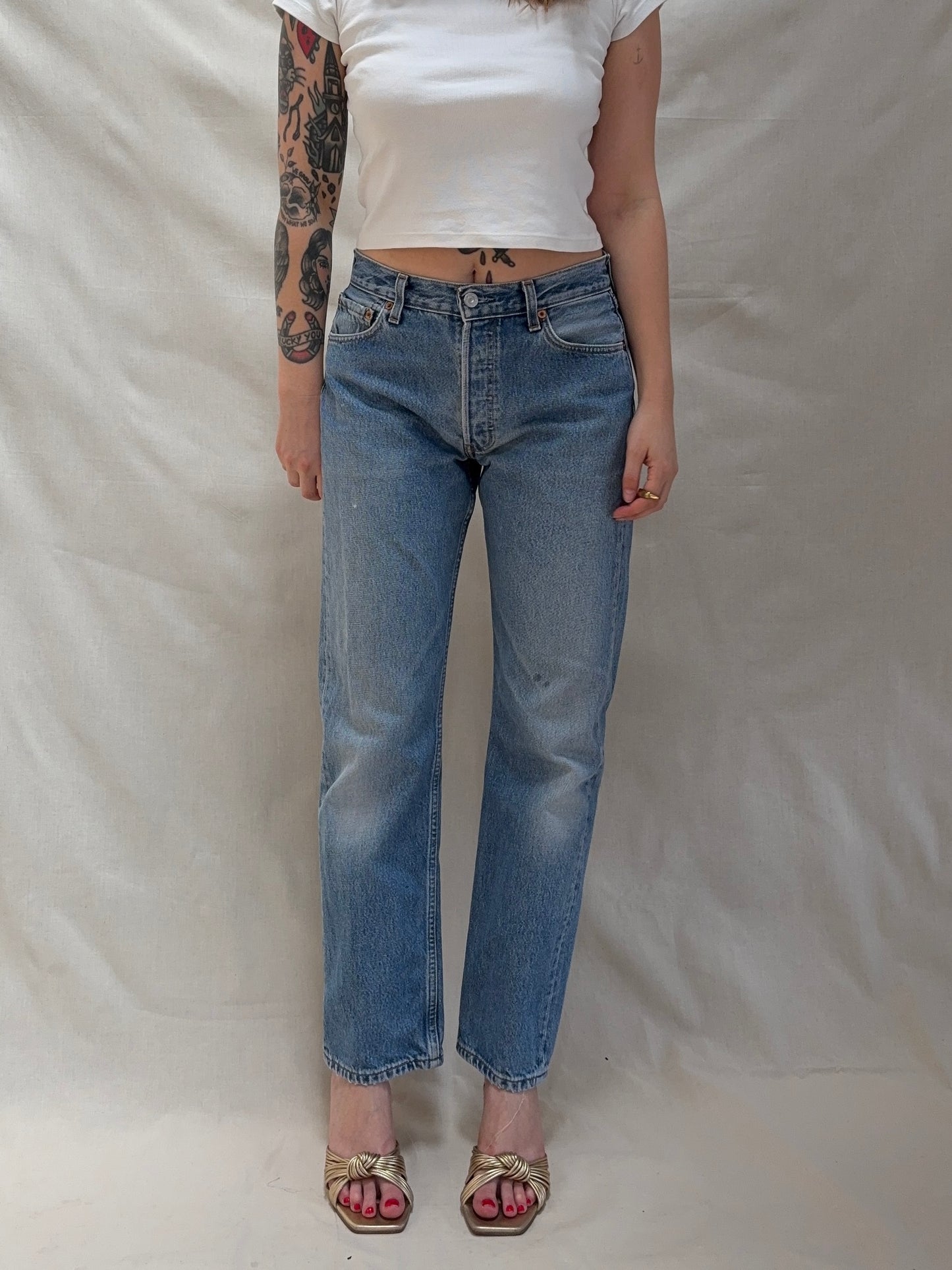 1990s 'Levi's' 501 Straight Leg Jeans