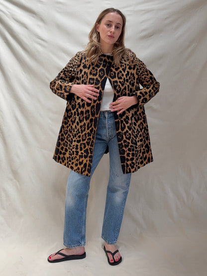 1960s Leopard Print Trench Coat