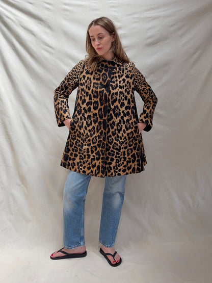 1960s Leopard Print Trench Coat