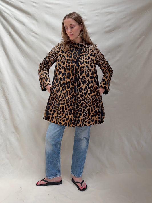1960s Leopard Print Trench Coat