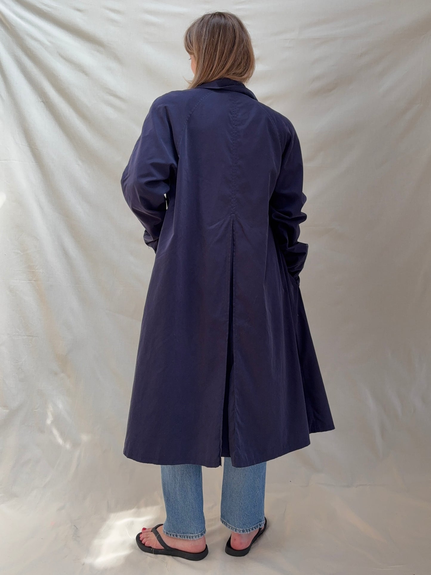 1990s 'St Michael' Navy Trench Coat