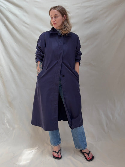 1990s 'St Michael' Navy Trench Coat