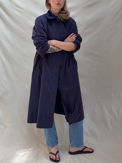 1990s 'St Michael' Navy Trench Coat