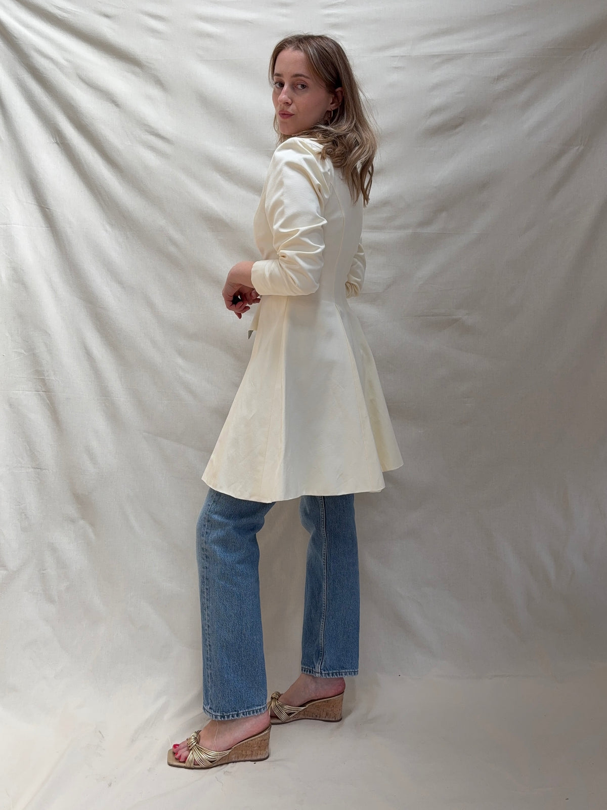 1990s 'Yoni Onik' Ivory Faille Bridal Jacket