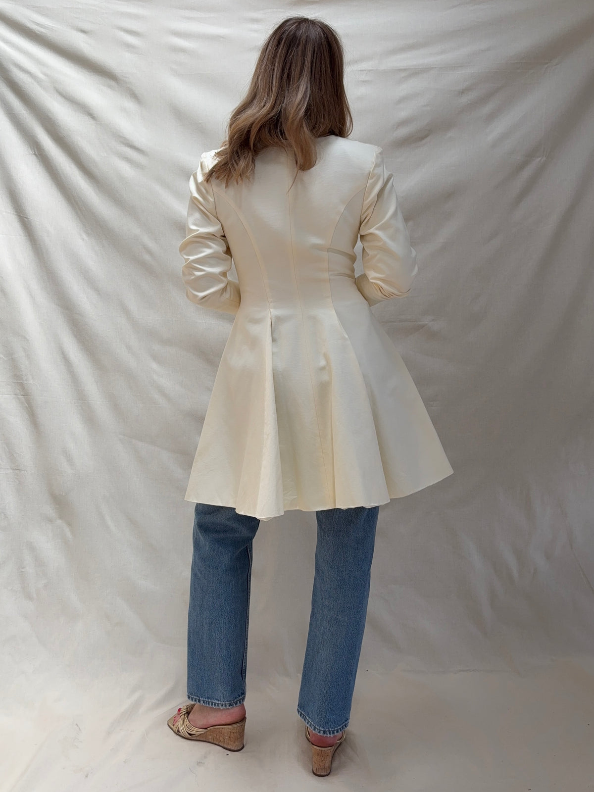 1990s 'Yoni Onik' Ivory Faille Bridal Jacket