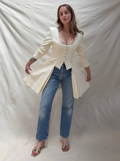 1990s 'Yoni Onik' Ivory Faille Bridal Jacket