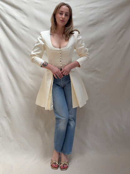 1990s 'Yoni Onik' Ivory Faille Bridal Jacket