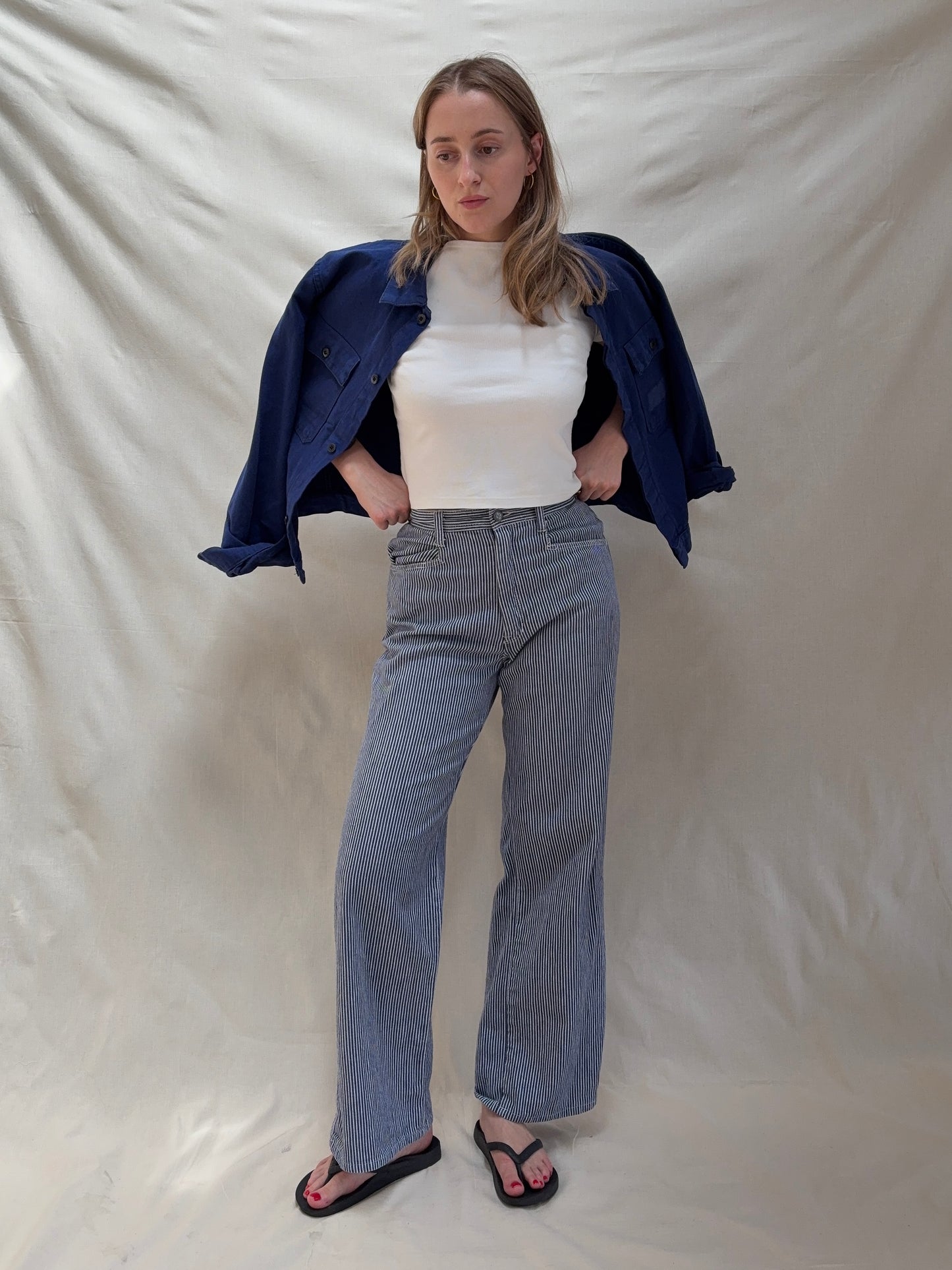 1970s 'Highlight' Hickory Stripe Jeans