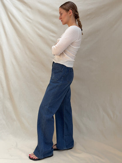 1970s 'Navdungaree' Wide Leg Jeans