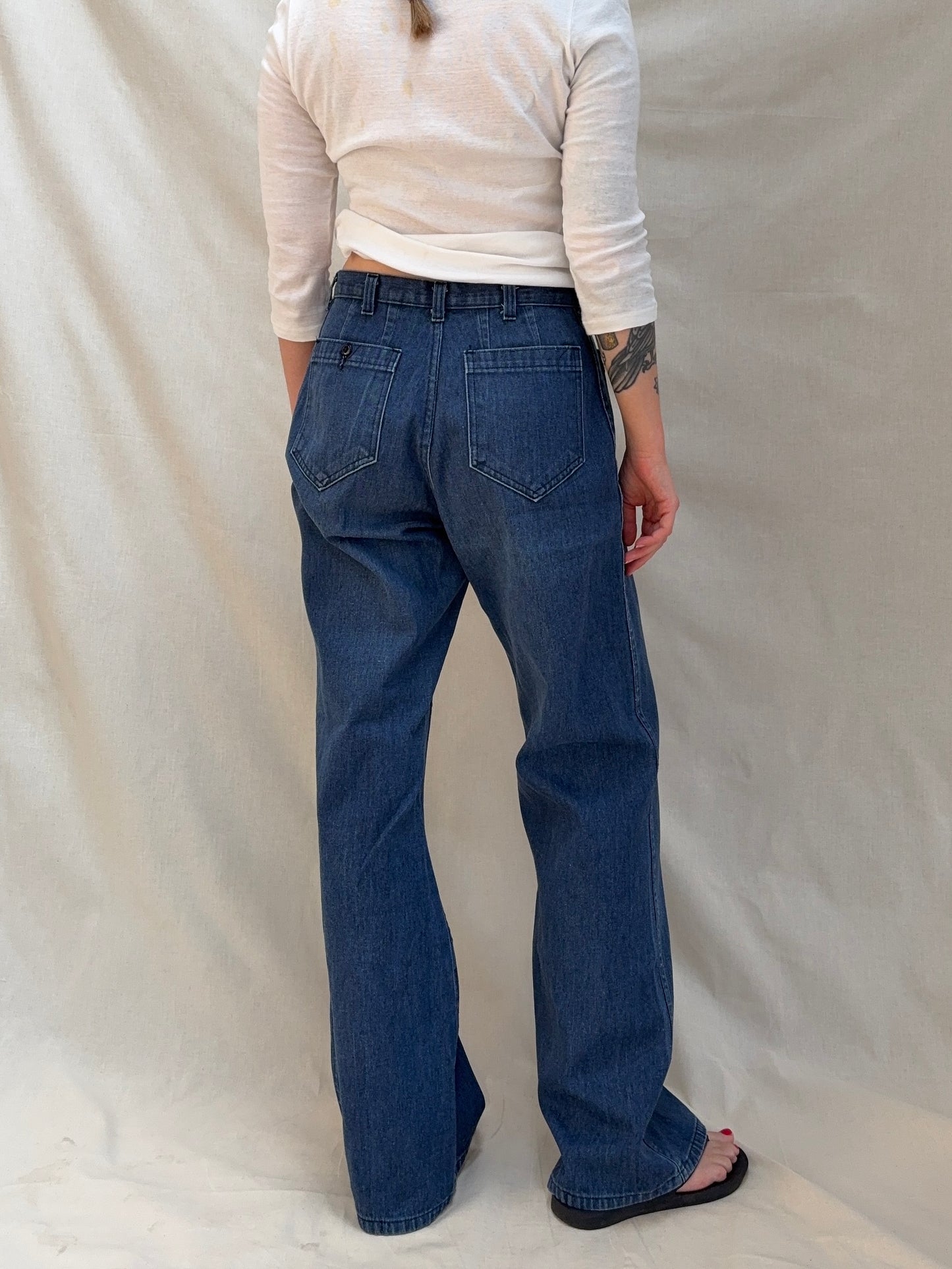 1970s 'Navdungaree' Wide Leg Jeans