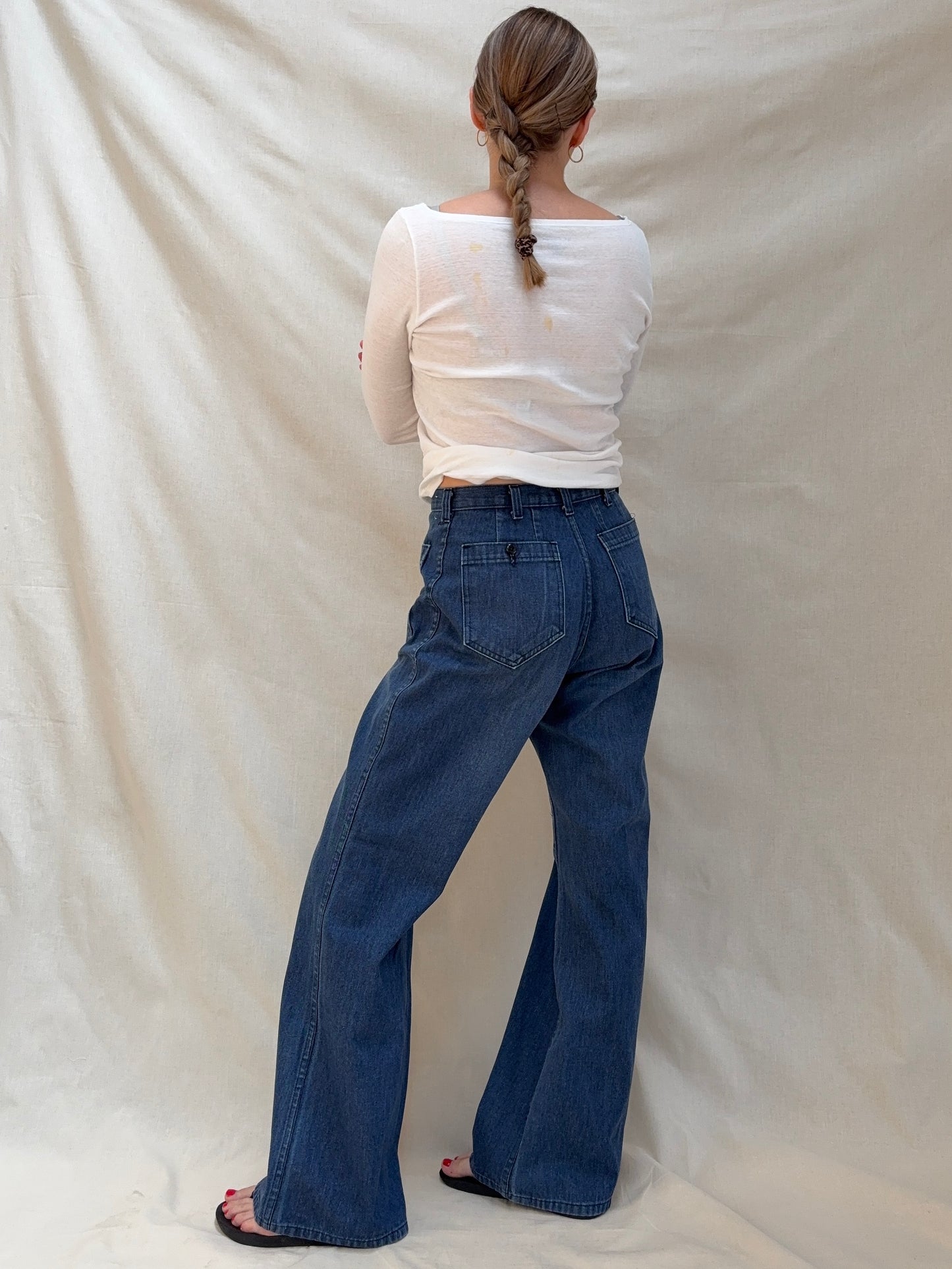 1970s 'Navdungaree' Wide Leg Jeans