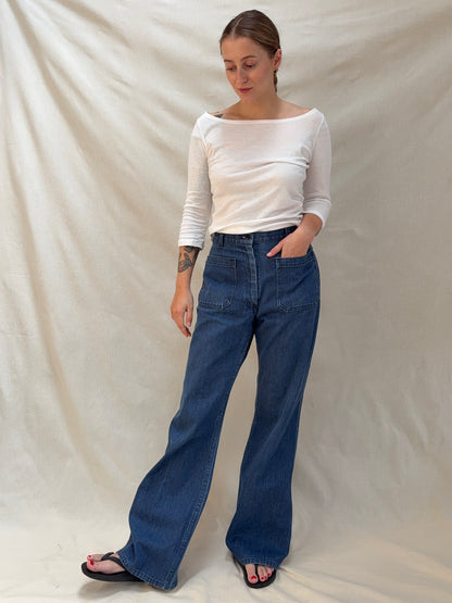 1970s 'Navdungaree' Wide Leg Jeans