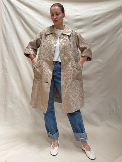 1960s Metallic A-Line Evening Coat
