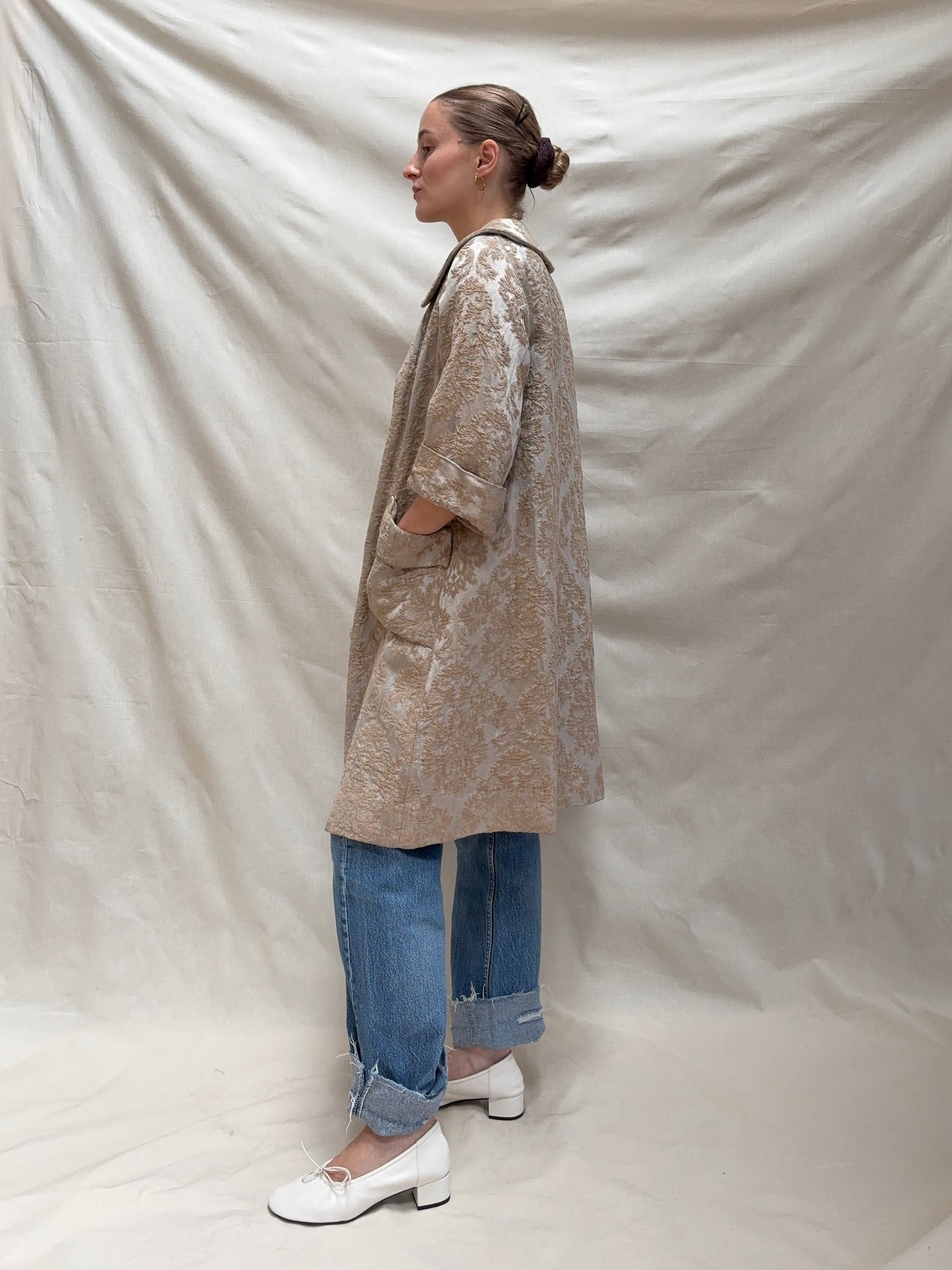 1960s Metallic A-Line Evening Coat