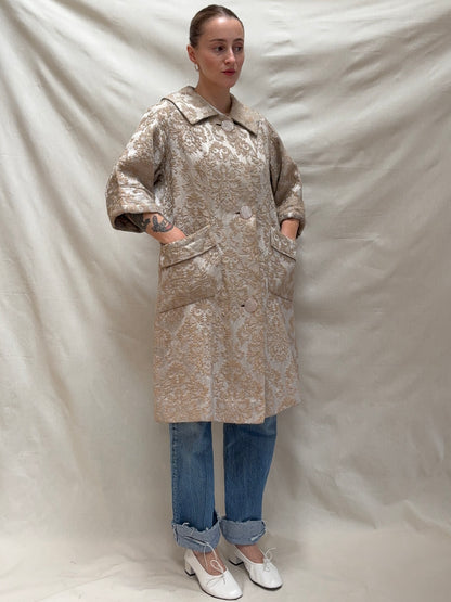 1960s Metallic A-Line Evening Coat