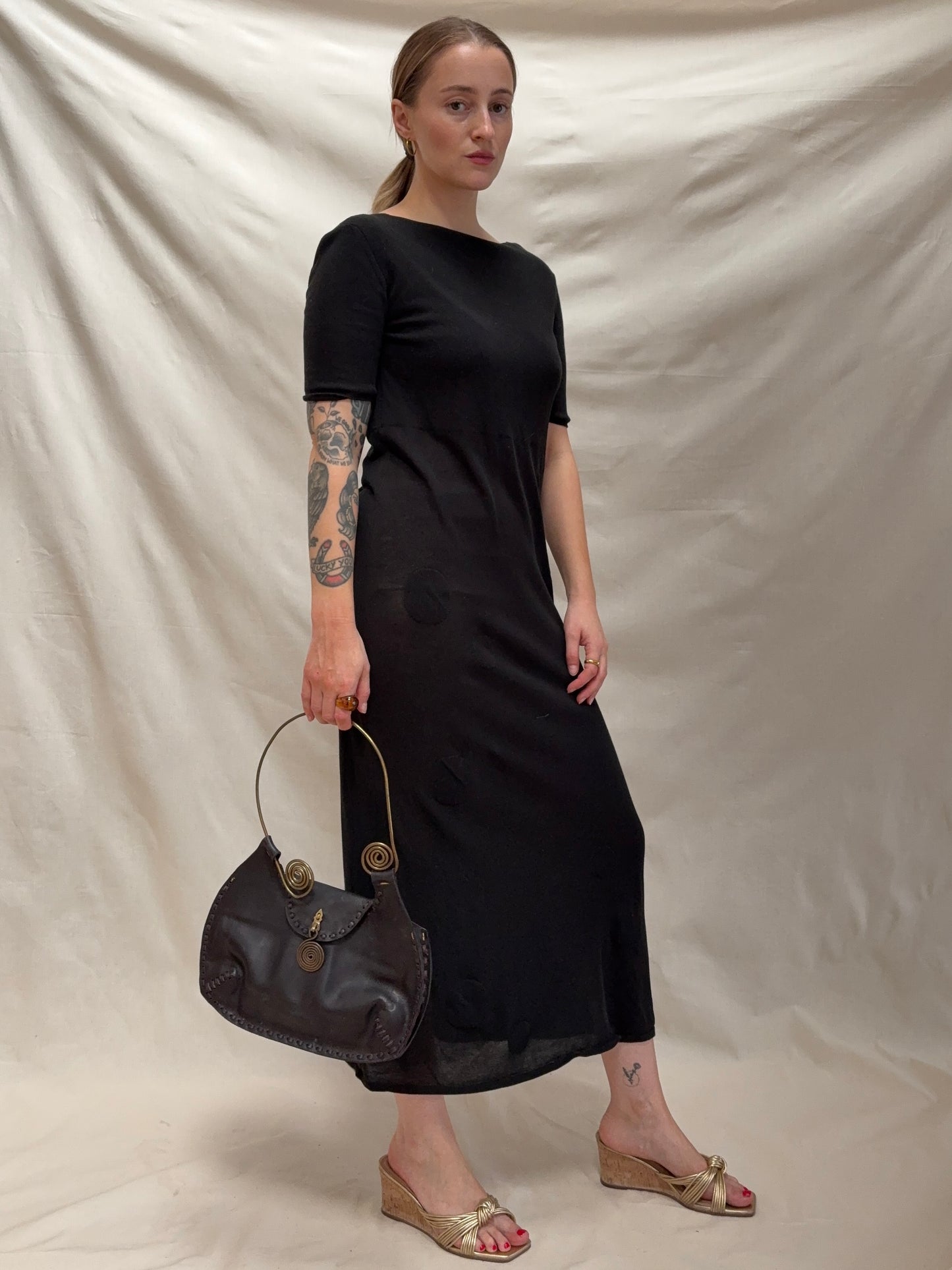 2000s Black Knitted Dress