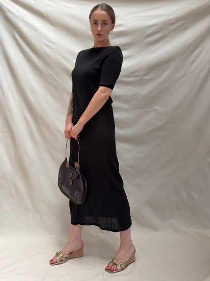 2000s Black Knitted Dress