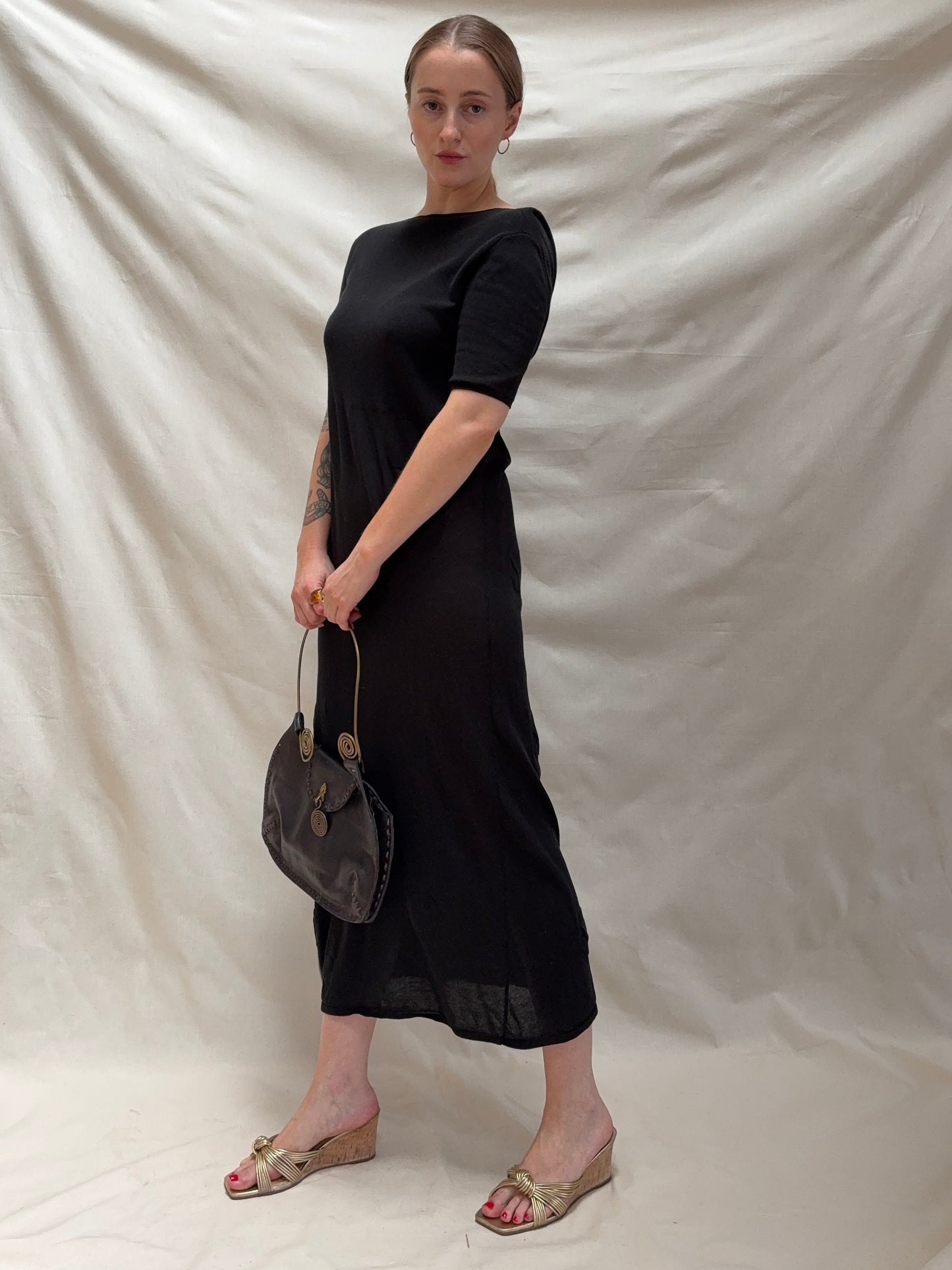 2000s Black Knitted Dress