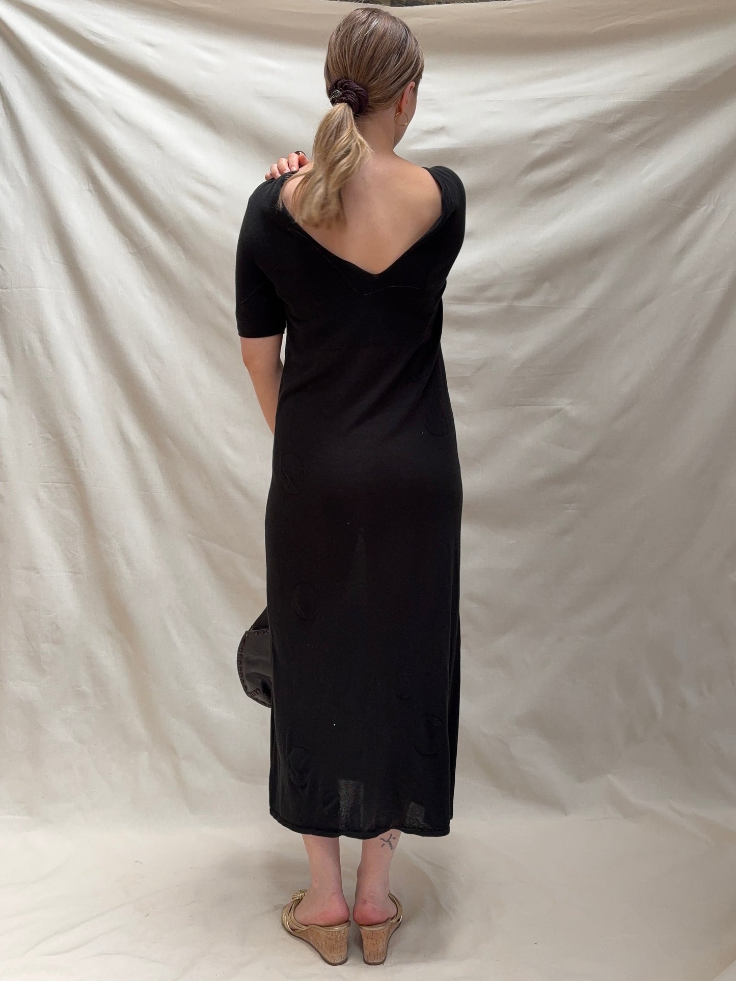 2000s Black Knitted Dress