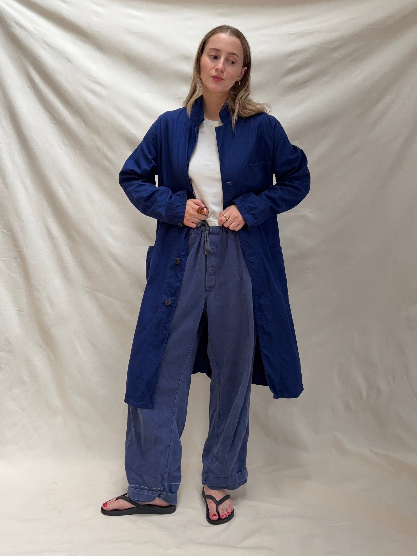 1970s Blue Chore Long Jacket