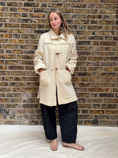 1980s Wool + Angora Blend Duffle Coat