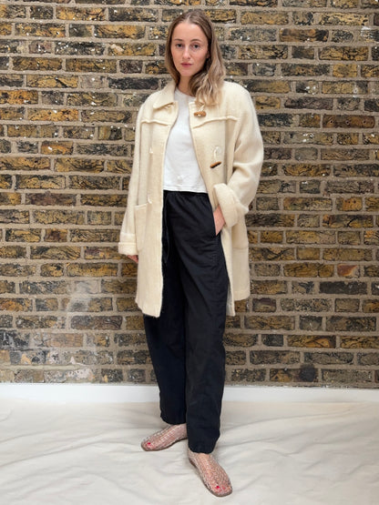 1980s Wool + Angora Blend Duffle Coat
