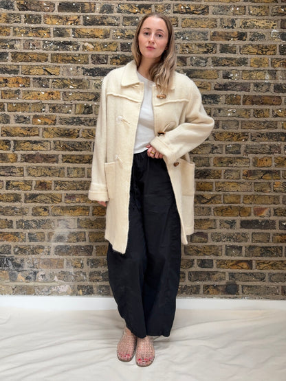 1980s Wool + Angora Blend Duffle Coat