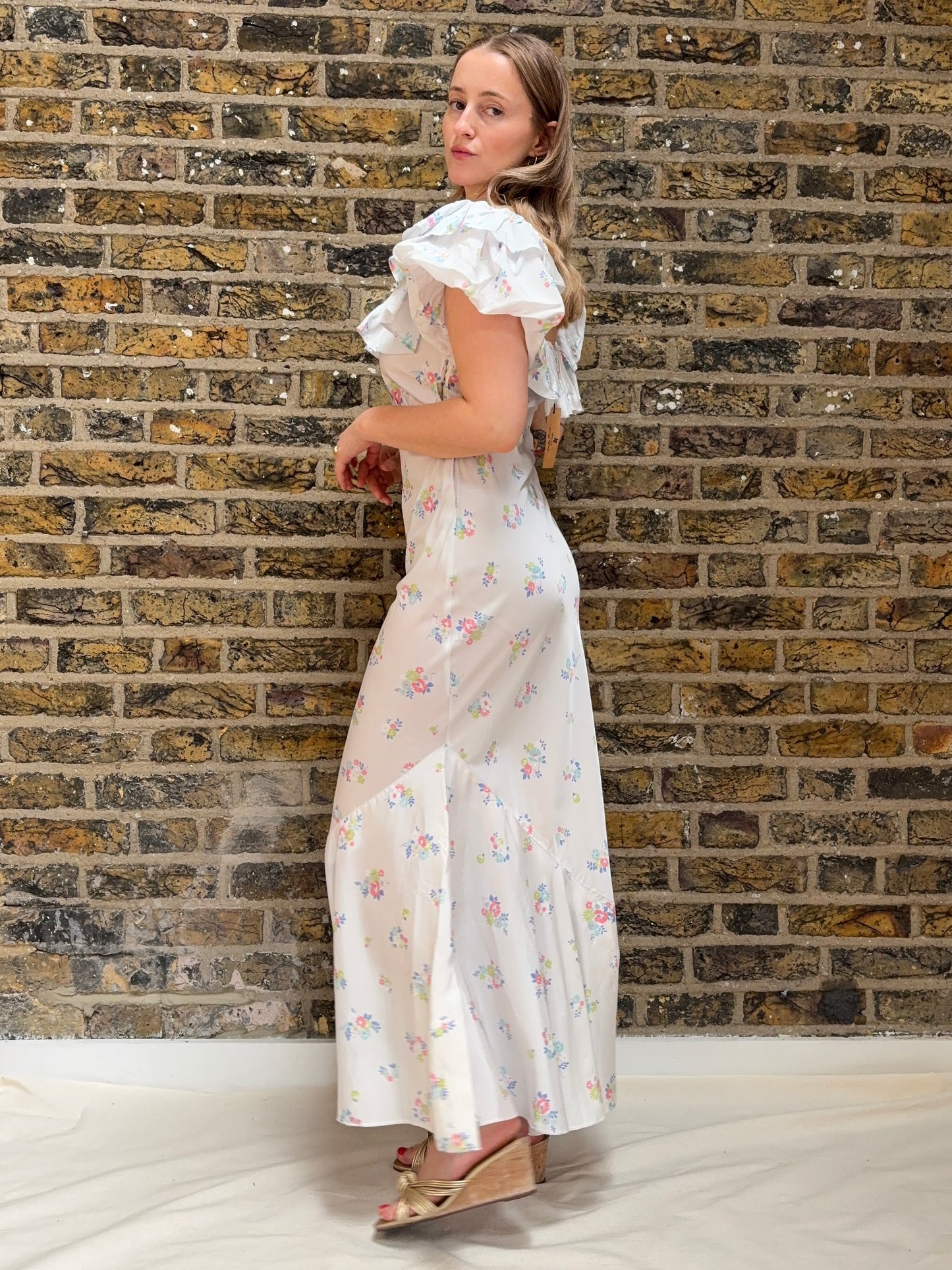1930s Floral Dress with Ruffles