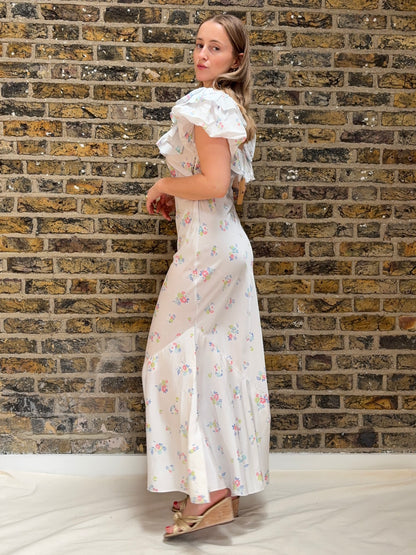 1930s Floral Dress with Ruffles
