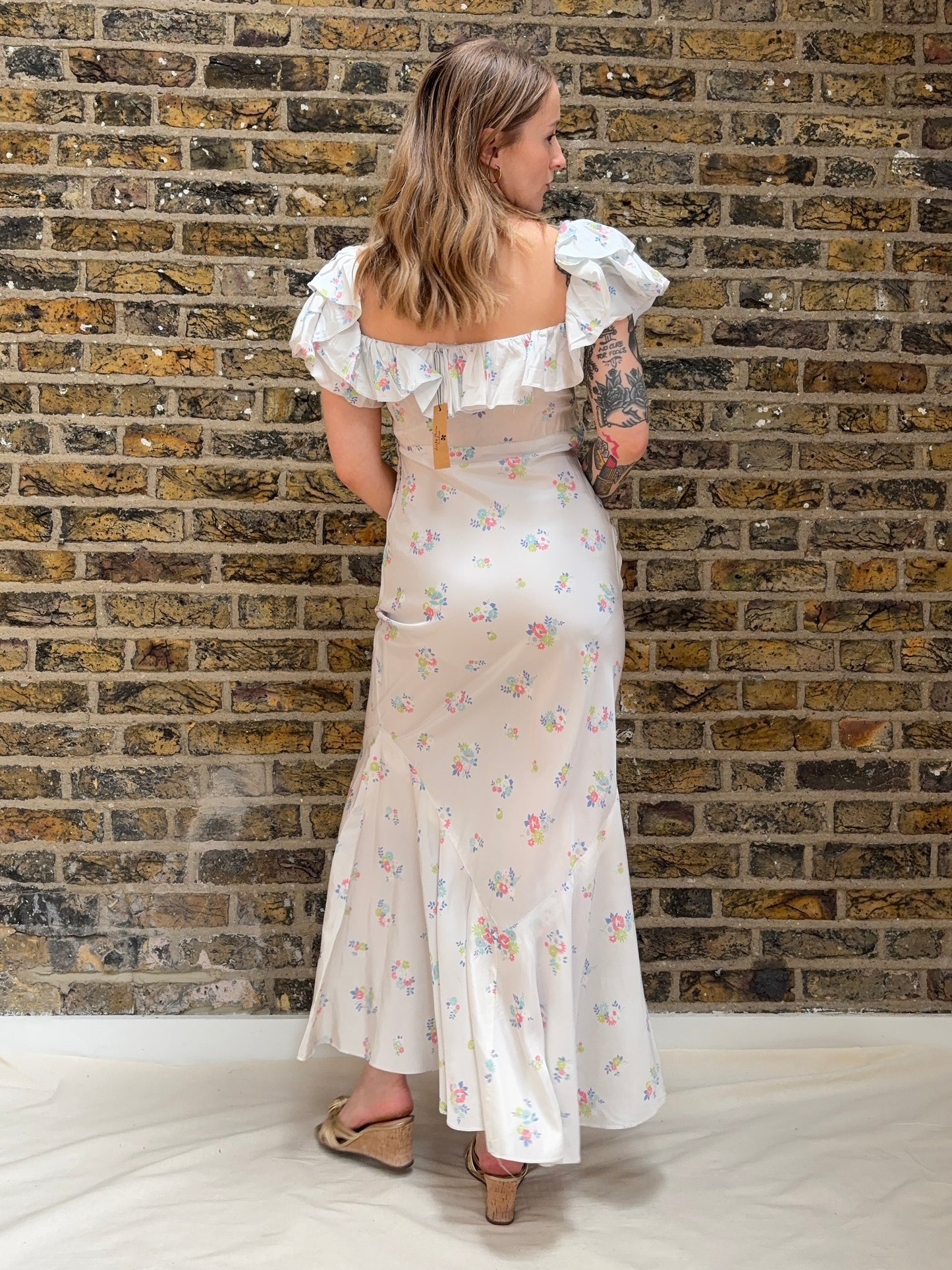 1930s Floral Dress with Ruffles
