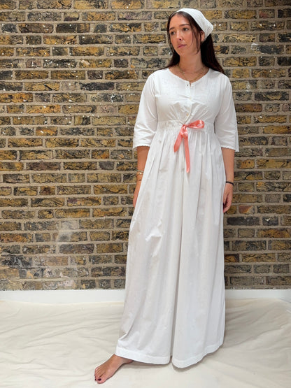 1900s Pure Cotton Dress with Ribbon