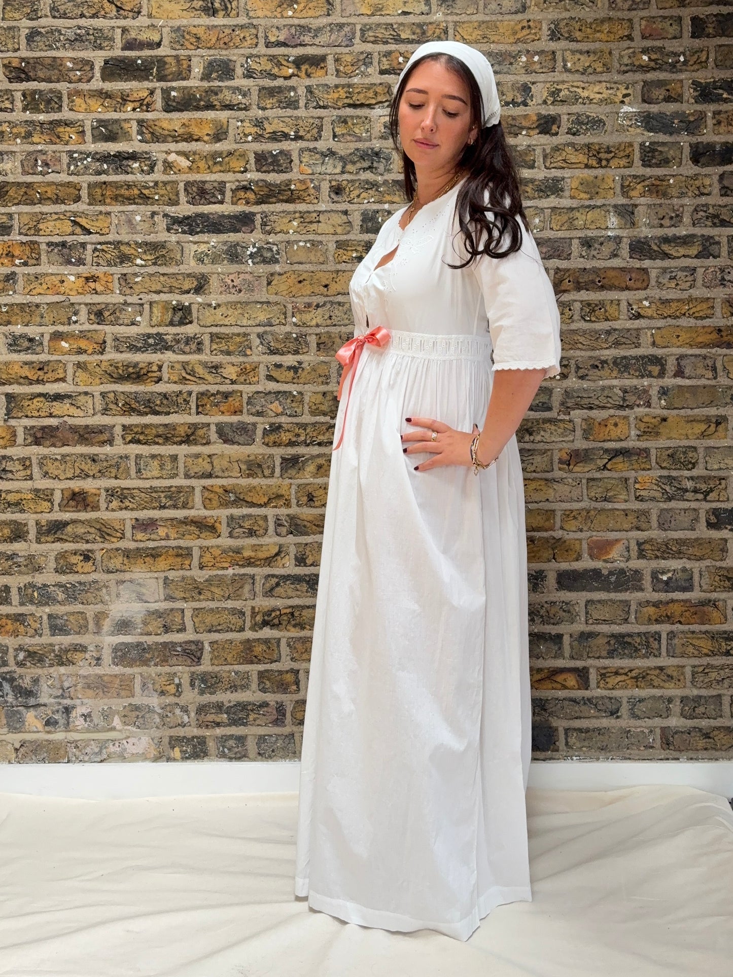 1900s Pure Cotton Dress with Ribbon