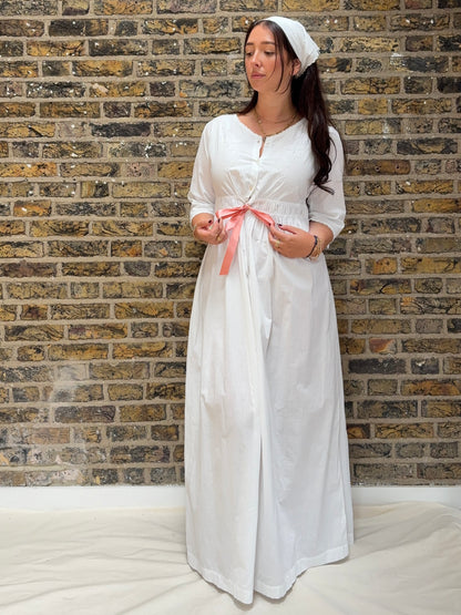 1900s Pure Cotton Dress with Ribbon