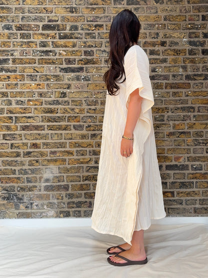 1980s Seersucker Deadstock Kaftan Dress