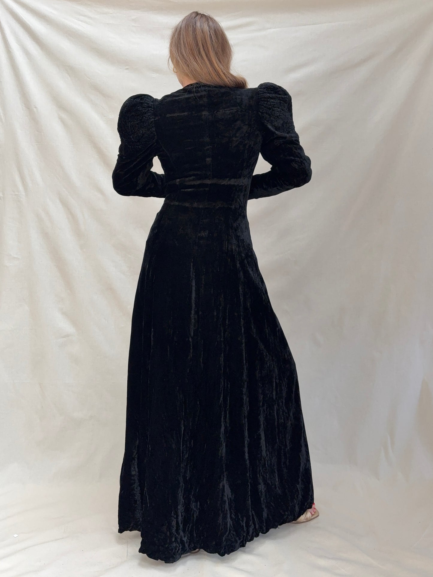 1930s Black Velvet Opera Coat