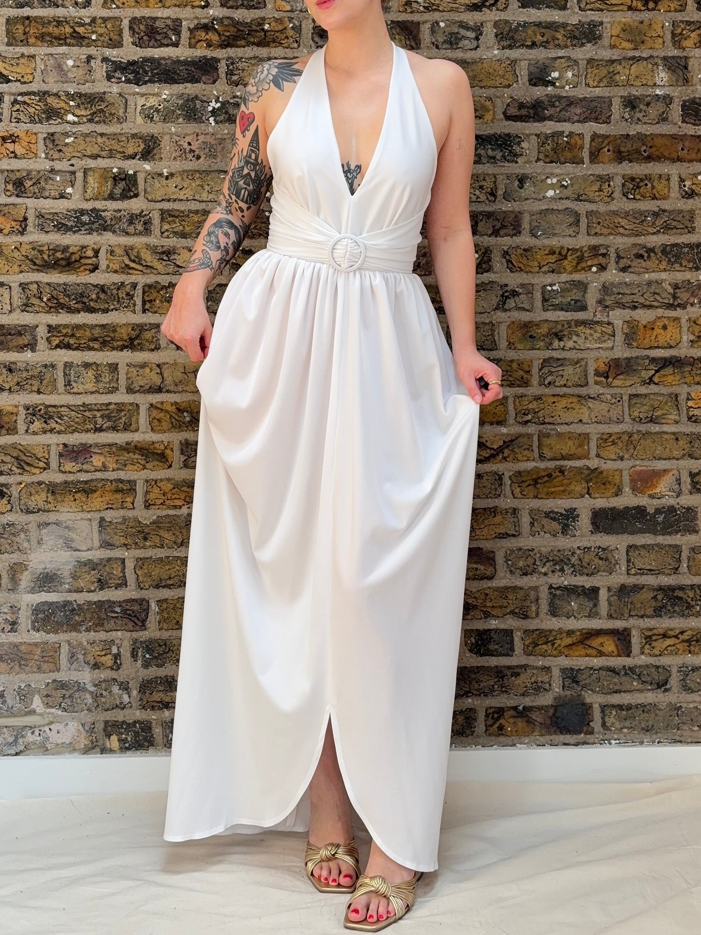1970s 'Frank Usher' White Dress