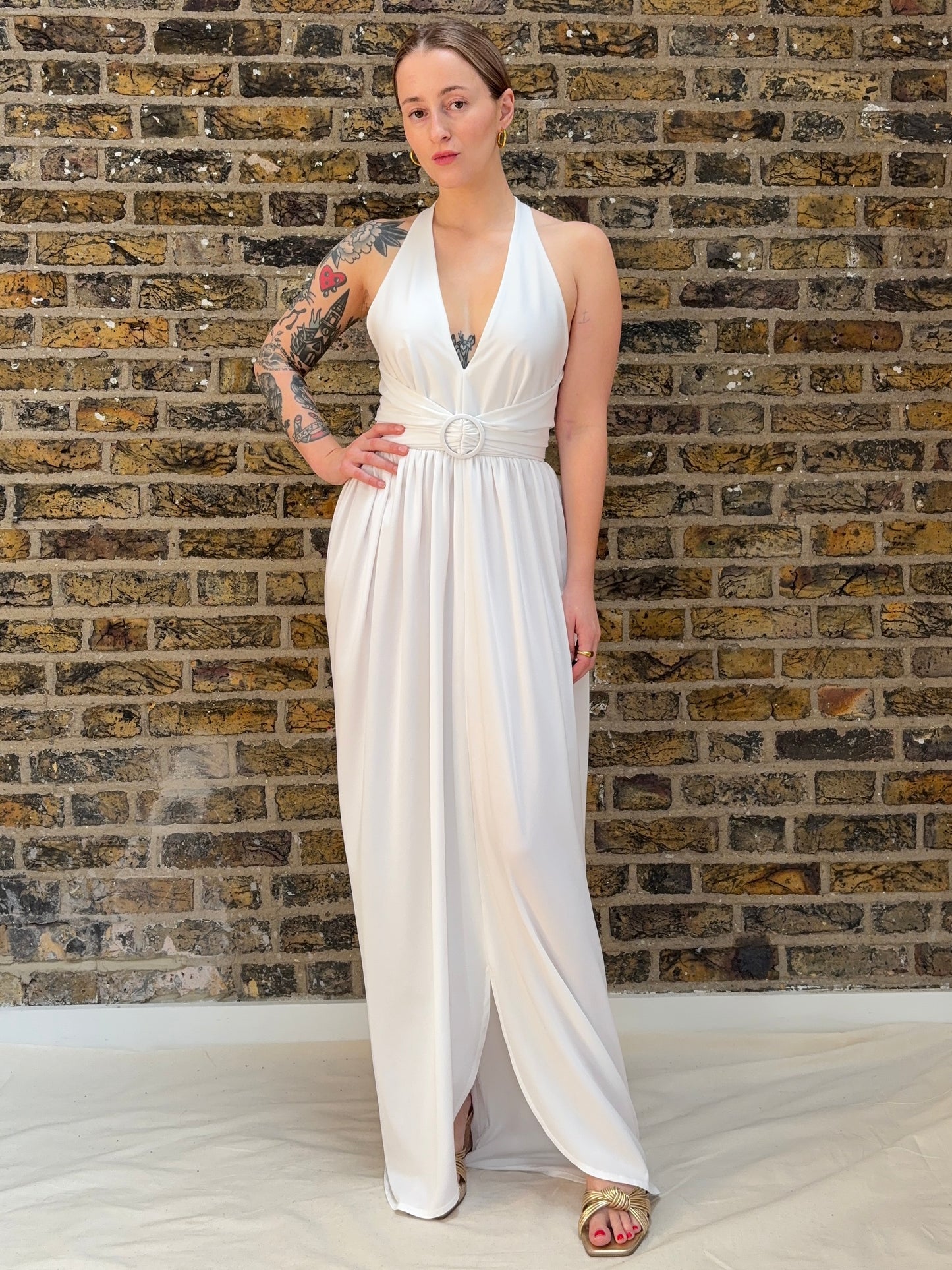 1970s 'Frank Usher' White Dress