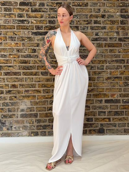 1970s 'Frank Usher' White Dress