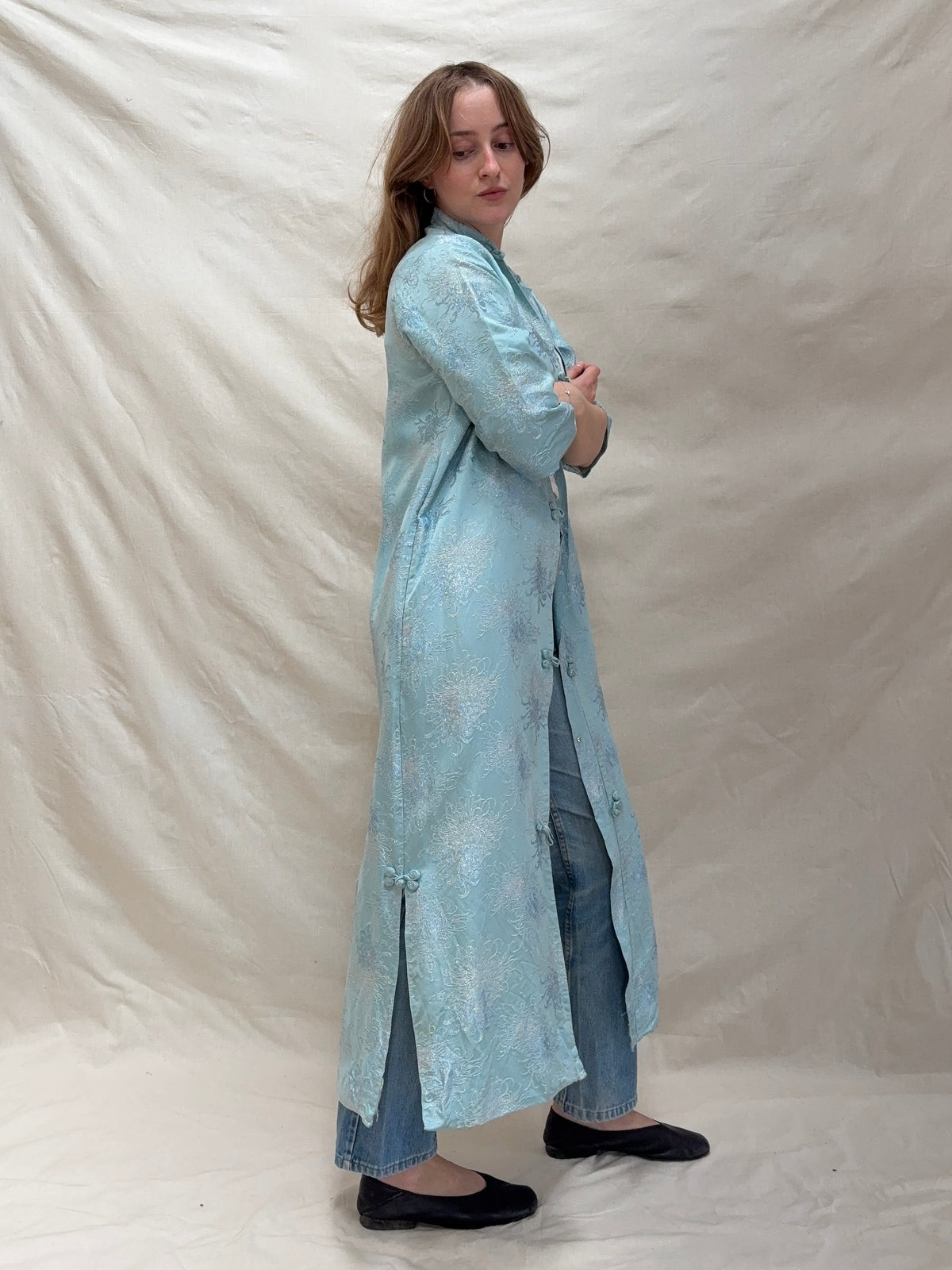 1960s Metallic Tang Hostess Coat