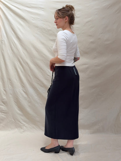 1990s Navy Pencil Skirt