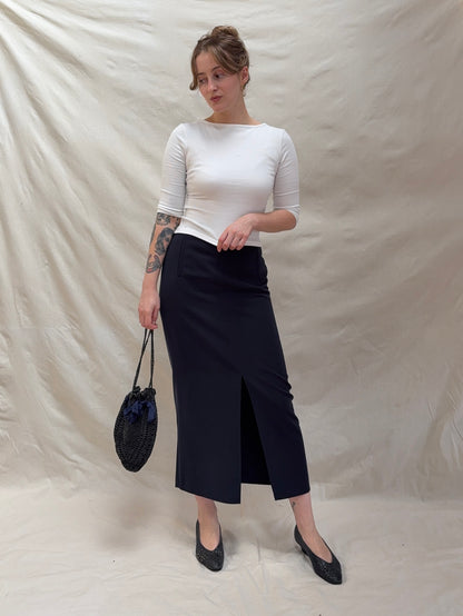 1990s Navy Pencil Skirt