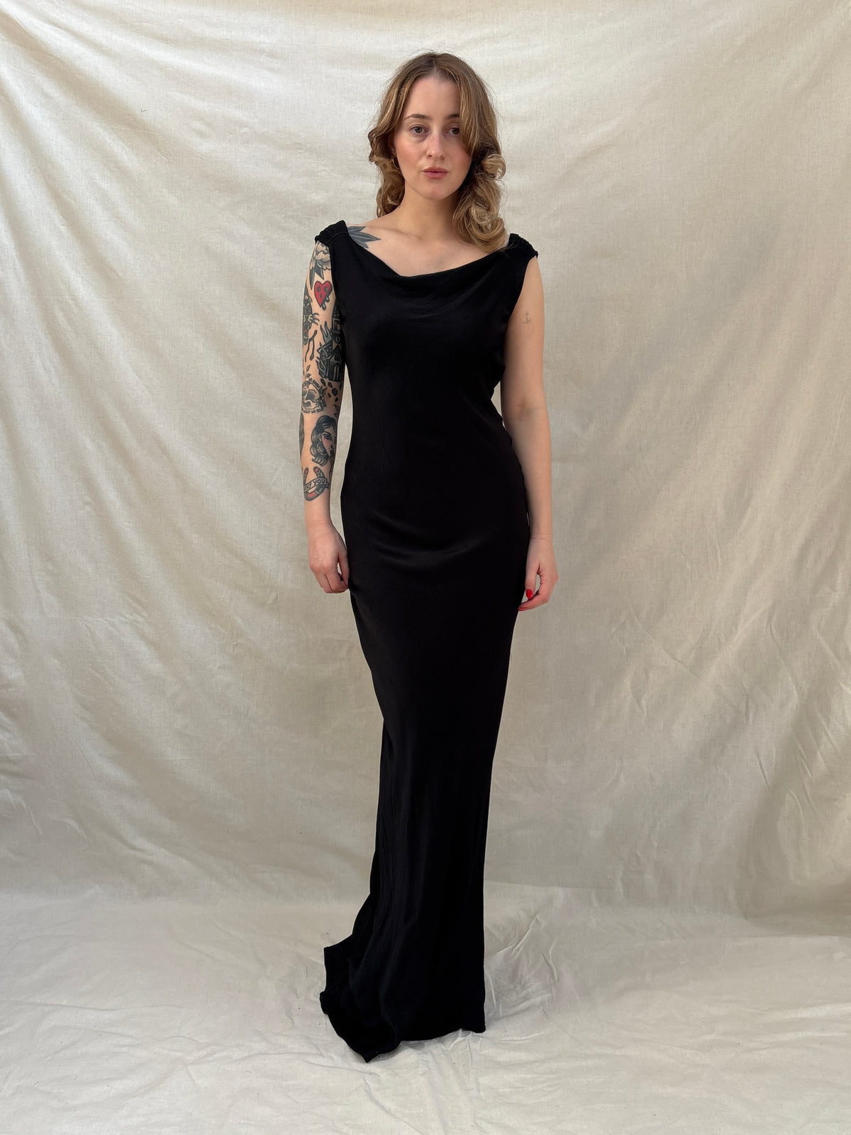 1990s Black Backless 'Ghost' Dress