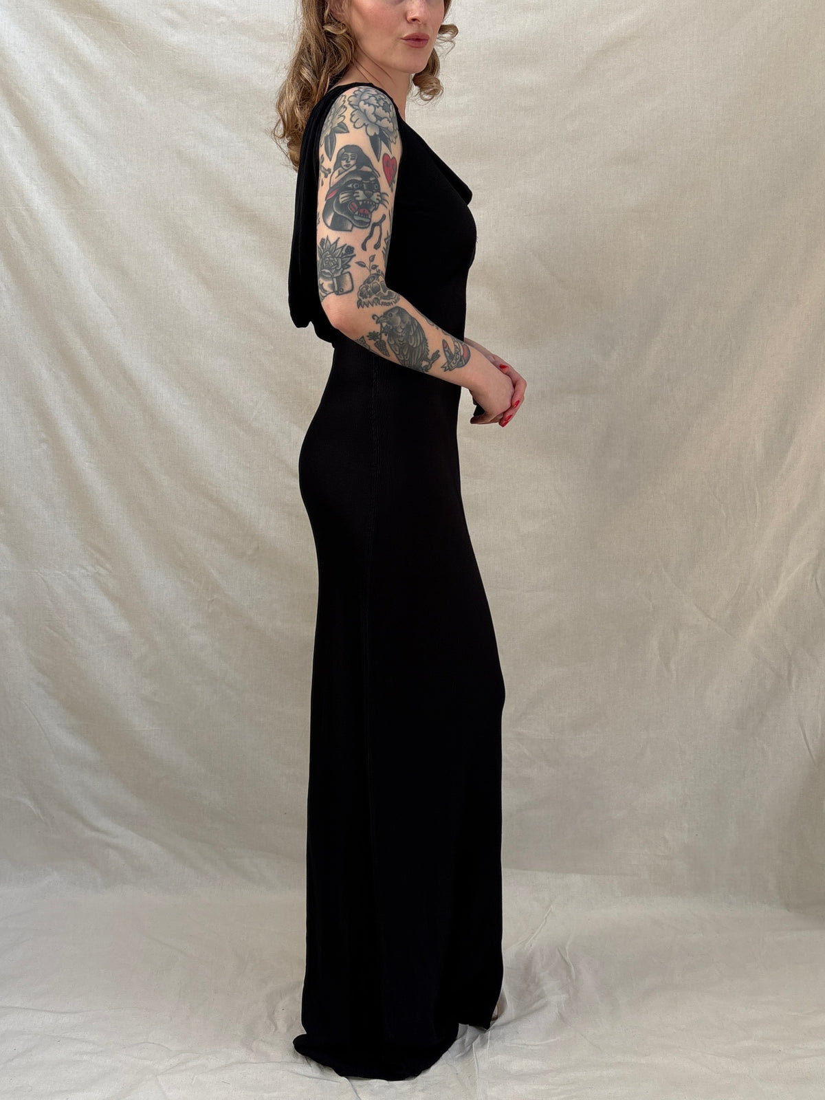 1990s Black Backless 'Ghost' Dress