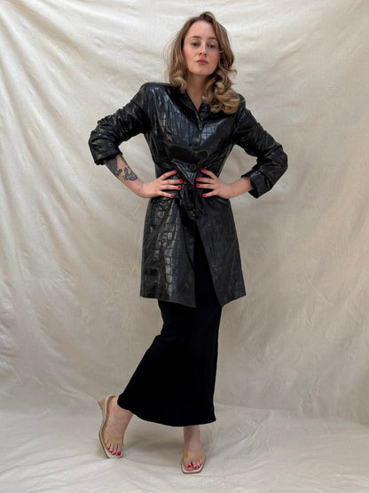 1990s Black Croc Style Jacket