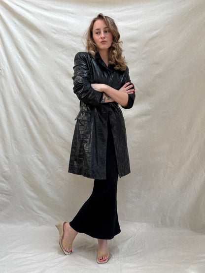 1990s Black Croc Style Jacket