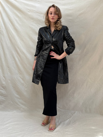 1990s Black Croc Style Jacket
