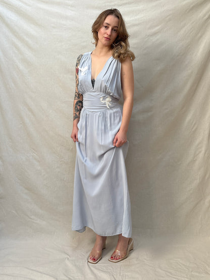 1940s Baby Blue 'Artemis Underthings' Slip Dress