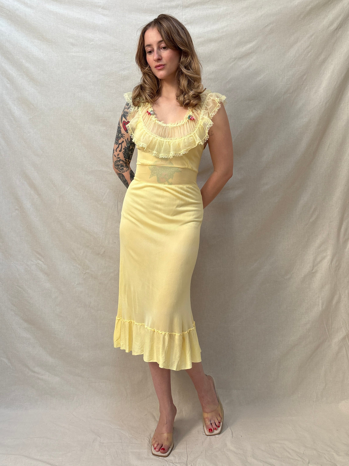 1960s Yellow Slip Dress