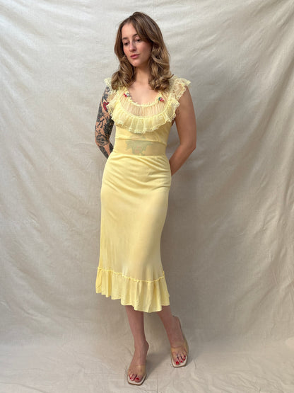 1960s Yellow Slip Dress