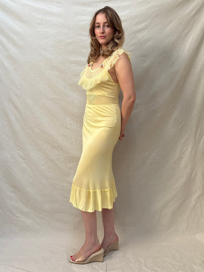 1960s Yellow Slip Dress